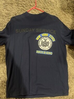 Yeezy Service "Jesus Is King" Navy Graphic T-Shirt